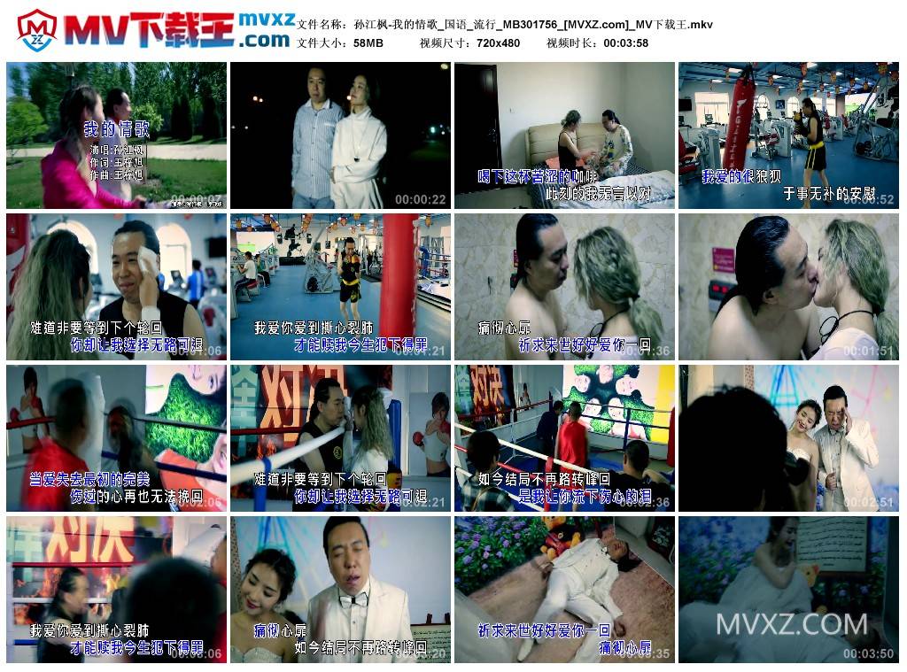 孙江枫-我的情歌_国语_流行_MB301756